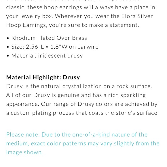 Kendra Scott Elora silver drusy hoop earrings NEW - Picture 2 of 6